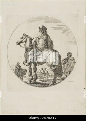Cavalier hongrois, ch. 1651, Stefano della Bella, italien, 1610-1664, l'Italie, de gravure sur papier, 190 x 190 mm Banque D'Images