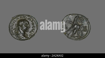 Médaille représentant l'empereur Claudius II Gothicus, AD 268/270, Roman, frappées à Alexandrie, Égypte, Empire romain, Billon, diam. 2.3 cm, 10,27 g Banque D'Images