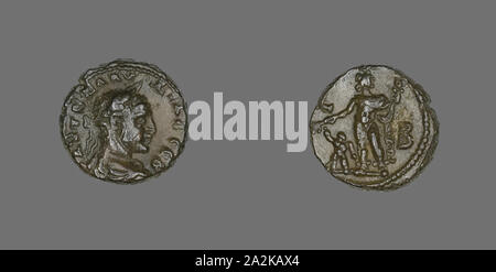 Médaille représentant l'empereur Claudius II Gothicus, AD 268/270, Roman, frappées à Alexandrie, Égypte, Empire romain, Billon, diam. 2,1 cm, 9,60 g Banque D'Images