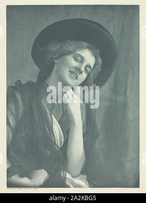 Coquette, 1898, Charles I. Berg, American, 1856-1926, United States, photogravure, No 13 dans le portefeuille 'American Pictorial Photography, série II (1901), edition 34/150 18,4 x 13,4 cm, (droit), 20,4 x 14,9 cm (feuille), 28,5 x 19,7 cm (montage), 38 x 28 cm (papier à charnière Banque D'Images