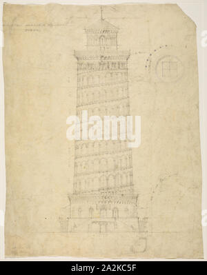 World's Columbian Exposition de fer électrique élevée Tower, Chicago, Illinois, l'altitude, 1892, Peter J. Weber, Américain, né en Allemagne, 1863-1923, Chicago, graphite sur papier calque, 53 × 41,3 cm (20 7/8 x 16 1/4 in Banque D'Images