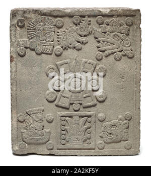 Pierre de couronnement de Motecuhzoma II (Pierre des cinq soleils), 1503, Aztec (Mexicas), Tenochtitlan, Mexico, basalte, 55,9 × 66 × 22,9 cm (22 × 26 × 9 dans Banque D'Images