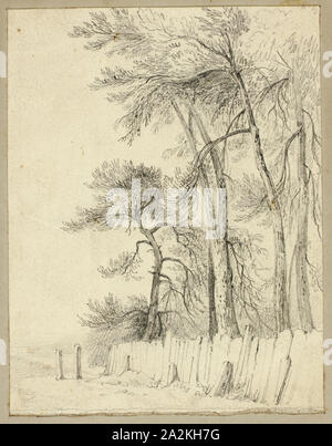 À Pittsfield en juin, s.d., attribuée à William Henry Stothard Scott de Brighton, anglais, 1783-1850, Angleterre, graphite, avec fixateur de pulvérisation, sur vélin crème, sur conseil, 183 × 142 mm Banque D'Images