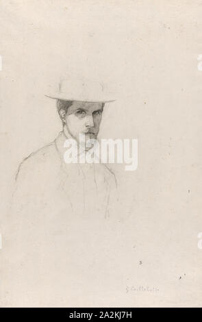 Autoportrait avec un chapeau, ch. 1879, Gustave Caillebotte, Français, 1848-1894, France, graphite sur blanc cassé, poids moyen, modérément papier texturé, 488 × 317 mm Banque D'Images