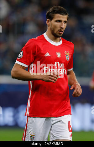 SAINT PETERSBURG, RUSSIE - 02 OCTOBRE : Ruben Dias de SL Benfica lors de la Ligue des Champions, groupe G, match entre Zenit Saint-Pétersbourg et SL Benfica à Gazprom Arena le 2 octobre 2019 à Saint-Pétersbourg, en Russie. (Photo de (MO) des médias) Banque D'Images