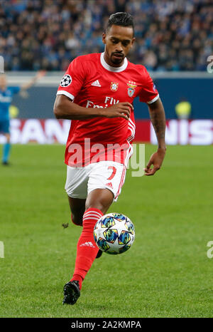 SAINT PETERSBURG, RUSSIE - 02 OCTOBRE : Caio de SL Benfica en action lors de la Ligue des Champions, groupe G, match entre Zenit Saint-Pétersbourg et SL Benfica à Gazprom Arena le 2 octobre 2019 à Saint-Pétersbourg, en Russie. (Photo de (MO) des médias) Banque D'Images