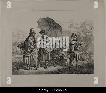 Les artistes dans leur voyage, 1819, Johann Adam Klein, allemand, 1792-1875, l'Allemagne, de gravure sur ivoire papier vélin, 248 x 307 mm (plaque), 278 x 338 mm (feuille Banque D'Images