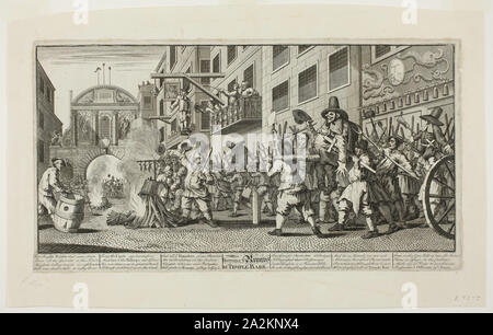 La gravure à croupions de Temple Bar, à partir de 11 plaques Hudibras, février 1725/26, William Hogarth, anglais, 1697-1764, Angleterre, gravure en noir sur papier vergé crème edge monté sur vélin crème, 245 × 495 mm (image), 272 × 505 mm (plaque), 274 × 509 mm (support principal), 360 × 568 mm (support secondaire Banque D'Images