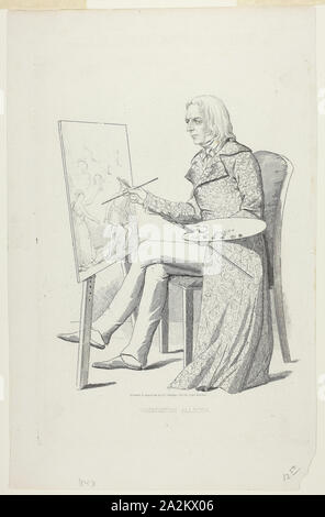 Washington Allston, 1843, David Claypoole Johnston, American, 1798-1865, United States, la gravure sur ivoire papier vélin, 220 x 48 mm (plaque), 262 x 169 mm (feuille Banque D'Images