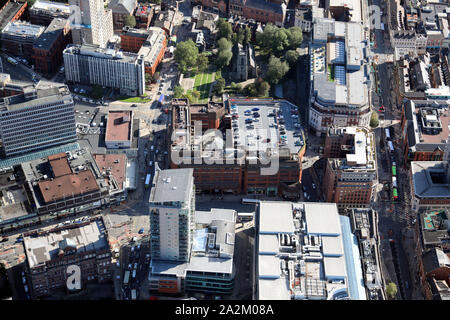 Vue aérienne de la St Johns Centre shopping centre, Leeds, Royaume-Uni Banque D'Images