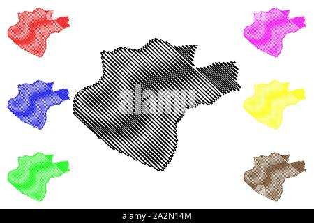 La province de Santiago Rodriguez (République dominicaine, Haïti, les provinces de la République dominicaine) map vector illustration gribouillage, croquis Santiago Ro Illustration de Vecteur