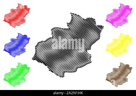 La province de Santiago (République dominicaine, Haïti, les provinces de la République dominicaine) map vector illustration, scribble sketch carte Santiago Illustration de Vecteur
