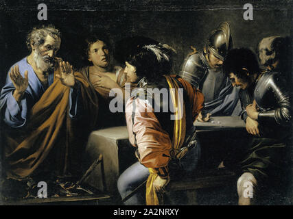 Le refus de Peter, à ou après 1624, huile sur toile, 120,5 x 171 cm, non marqué, Valentin de Boulogne, (Alte Kopie nach / vieille copie après), Coulommiers 1591-1632 Rom Banque D'Images