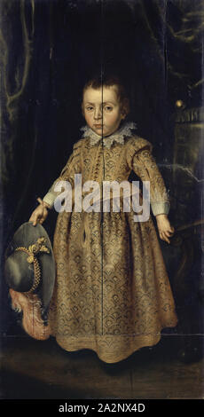 Portrait d'un garçon de trois ans qui, 1625, huile sur panneau, 131 x 67 cm, non spécifié, mais daté au haut de la photo : 3. l'Aetat, UN • • 1625 °, Basler Meister, 17. Jh Banque D'Images
