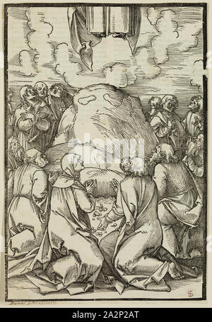 Leonard Hans Schäufelein, allemand, 1480-1540, l'Ascension, 16e siècle, gravure sur bois imprimée sur papier vélin, de droit : 9 1/4 × 6 1/4 pouces (23,5 × 15,9 cm Banque D'Images