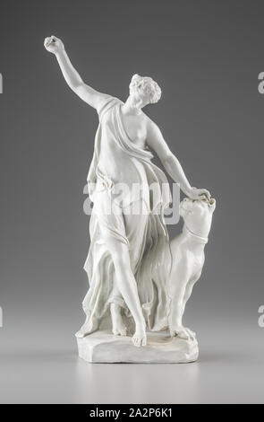 D'après un modèle de Giovanni Battista Foggini, italien, 1652-1725, Bacchante avec chien, ca. 1750, porcelaine, pâte dure Total : 13 × 7 × 5 1/2 pouces (33 × 17,8 × 14 cm Banque D'Images