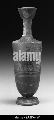 Le Grec, Lekythos, fin 18ème/début 5ème siècle avant J.-C., noir-figure ware, Hauteur x diamètre : 6 3/8 x 2 in. (16,1 x 4,9 cm Banque D'Images