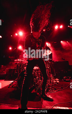 Copenhague, Danemark. 09Th Oct, 2019. Le groupe de deathcore américain Chelsea Grin effectue un concert live à Amager Bio à Copenhague. Ici le chanteur Tom Barber est vu sur scène. (Photo crédit : Gonzales Photo/Alamy Live News Banque D'Images