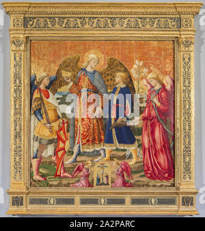 Neri di Bicci, italien, 1418-1492, Tobias et les trois Archanges, 1471, tempera, huile ( ?), d'or et d'argent sur panneau de bois, non monté : 71 × 68 3/4 pouces (180,3 × 174,6 cm Banque D'Images