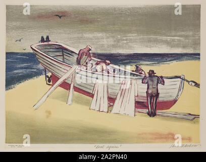 Jack Markow, Américain, 1905-1983, bateau Réparations, ca. 1938, lithographie imprimée en couleurs sur papier vélin, Image : 9 1/4 pouces (23,5 × 13 × 33 cm Banque D'Images