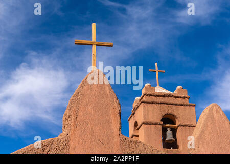 Iglesia San Pedro de AtacamaSan Pedro de Atacama ou l'église San Pedro de Atatcama, Región de Antofagasta, Anden, République du Chili, en Amérique latine Banque D'Images