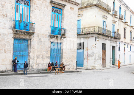 Musiciens cubains, amuseurs publics, Plaza de la Catedral, La Havane, Cuba Banque D'Images
