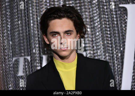 'Le Roi' film premiere, arrivées, SVA Theatre, New York, USA - 01 Oct 2019 Timothée Chalamet - Banque D'Images