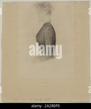 Georges Pierre SEURAT, Français, 1859-1891, Jeune Femme de profil, entre 1859 et 1891, crayon noir sur papier vergé, feuille : 9 3/8 x 8 1/4 pouces (23,8 × 21 cm Banque D'Images