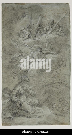 Jean Restout, Français, 1692-1768, le Christ au Jardin de Gethsémani, entre 1692 et 1768, noir et craie blanche sur papier bleu, feuille : 12 × 9/16 7 1/8 pouces (31,9 × 18,1 cm Banque D'Images