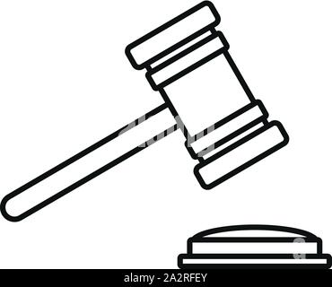 L'icône du Marteau du Juge. L'icône vecteur marteau juge esquisse pour la conception web isolé sur fond blanc Illustration de Vecteur