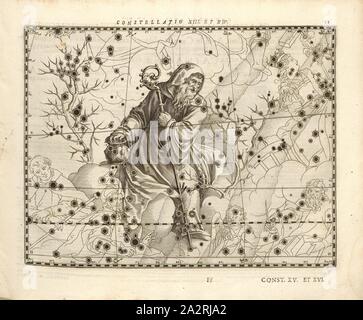 Serpentarius, Constellations serpent Serpentaire (Ophiuchus) et Serpent, Constellatio XIII et XIV, p. 55, Bayer, Johann ; Kager, Johann Matthias, Kilian, Lucas ; Schecks, Kaspar, 1627, Julius Schiller : Coelum stellatum christianum (...). Augustae Vindelicorum [Augsbourg] Apergeri praelo : Andreae, 1627 Banque D'Images