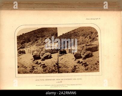 Alta Vista, Observatoire de la partie nord de la crête de lave, observatoire ou télescope sur le Teide à Ténérife, signé : imprimé par A. J. Melhuish ; publié par Lovell Reeve, Photo-Stereography 12, Melhuish, A. J. (imprimé) ; Reeve, Lovell (éditeur), 1858, C. Piazzi Smyth : Teneriffe, un astronome's experiment : ou spécialités, d'un titre au-dessus des nuages. Londres : Lovell Reeve, 1858 Banque D'Images