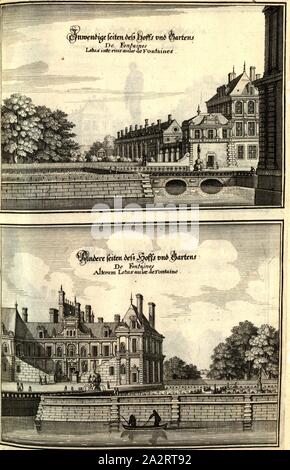 L'intérieur du jardin et les jardins de de fontaines et d'autres du jardin de de fontaines, Château de Fontainebleau, près de Paris (Fig. 75, p. 64, 1661, Martin Zeiller : Topographia Galliae, oder Beschreibung und Contrafaitung vornehmbsten bekantisten der und dem mächtigen Oerter dans und grossen Königreich Franckreich beedes eygner : auss Erfahrung und den Besten und berühmbtesten Scribenten underschiedlichen Spraachen, donc dans aussgangen seyn, dont auch auss erlangten etlichen Relationen und Bericht von Jahren hero zusammen getragen, dans richtige Ordnung und gebracht auff Begehren zum Druck Banque D'Images