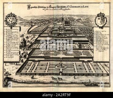 Chiffre réel, le royal plaisir châteaux, Saint Germain en Laye. Comme ces il y a 20 ans à Flor, Le Château de Saint-Germain-en-Laye et jardin, fig. 96, p. 97, 1661, Martin Zeiller : Topographia Galliae, oder Beschreibung und Contrafaitung vornehmbsten bekantisten der und dem mächtigen Oerter dans und grossen Königreich Franckreich beedes eygner : auss Erfahrung und den Besten und berühmbtesten Scribenten underschiedlichen Spraachen, donc dans aussgangen seyn, dont auch auss erlangten etlichen Relationen und Bericht von Jahren hero zusammen getragen, dans richtige Ordnung und zum Begehren gebracht auff Banque D'Images