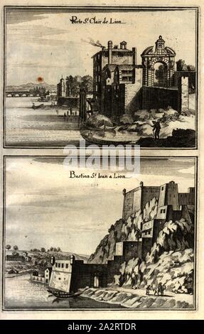 Porte Sainte-claire de Lion et le Bastion Saint-Jean l'oiseau de Lion, Porte de Saint-Clair à Lyon et le Fort Saint-Jean à Lyon (France), fig. 232, p. 25, 1661, Martin Zeiller : Topographia Galliae, oder Beschreibung und Contrafaitung vornehmbsten bekantisten der und dem mächtigen Oerter dans und grossen Königreich Franckreich beedes eygner : auss Erfahrung und den Besten und berühmbtesten Scribenten underschiedlichen Spraachen, donc dans aussgangen seyn, dont auch auss erlangten etlichen Relationen und Bericht von Jahren hero zusammen getragen, dans richtige Ordnung und gebracht auff Begehren zum Druck verfertiget Banque D'Images