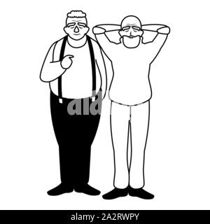 Caricatures de nos grands-pères, grands-parents de conception ancienne personne homme senior et avatar thème adultes Vector illustration Illustration de Vecteur