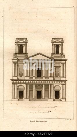 Saint-eustache, portail, façade de l'église Saint-Eustache à Paris, date environ 11, après p. 68, p. 99, Landon (direxit), J. G. Legrand ; C. P. Landon : Description de Paris et de ses édifices : avec un précis historique et des observations sur le caractère de leur architecture, et sur les principaux objets d'art et de curiosité qu'ils renferment. Seconde édition, corrigée avec soin dans toutes ses parties, et considérablement augmentée. Bd. 1. Paris. Strasbourg. Treuttel et Würtz, 1818 Banque D'Images