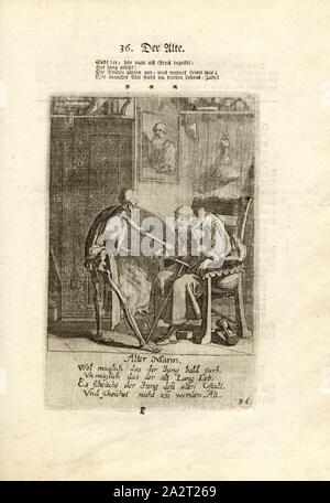 36. Le vieil homme, la mort et le vieil homme, Taf. 35, p. 80, Meyer, Conrad (FEC) ; Meyer, Rudolf (FEC), Rudolf Meyer ; Conrad Meyer : Die menschliche Unter dem Titel Sterblichkeit Todten-Tanz [...]. Hambourg, Leipzig : [s. n.]. 1759 Banque D'Images