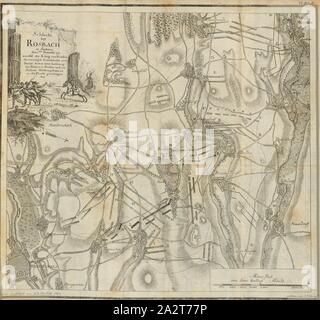 Bataille de Rosbach en Saxe ..., Plan pour la bataille de Rossbach le 5 novembre 1757, signé : précisément faite par C. L. Oesfeld, gravée par C. F. Gürsch, 6e feuille, après p. 342, Oesfeld, Carl Ludwig von (angefertigt) ; Gürsch, Carl Friedrich (gest.), Georg Friedrich von Tempelhoff, Henry Lloyd : Geschichte des siebenjährigen Krieges in Deutschland zwischen dem Könige von Preussen und der Kaiserin Königin mit ihren Alliirten vom Général Lloyd. Als eine Fortsetzung der Geschichte des Général Lloyd. Bd. 1. Berlin : gedrukt und verlegt von Johann Friedrich Unger, 1783 Banque D'Images