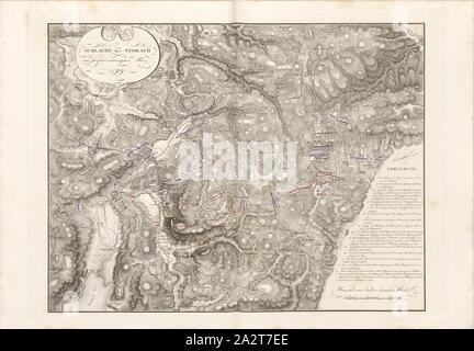 Bataille de Stokach sur la vingt-cinquième mois de mars 1799, la carte de la bataille de Stockach, le 25 mars 1799, signé : Gez., v, Hptm. Rosenberg, D., par Joseph Liste, Taf. 5, p. 12, Rosenberg (gez.) ; Liste, Joseph (gest.), Erzherzog Karl von Oesterreich : Geschichte des Feldzuges von 1799 in Deutschland und in der Schweiz. Bd. 3. Wien : gedruckt bei Anton Strauss, 1819 Banque D'Images