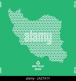 Carte de l'Iran faits de symbole de recyclage. Concept de l'environnement Illustration de Vecteur