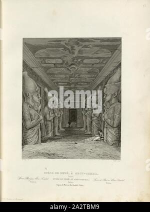 Spéos de Phré, dans Abu-Sembil 2, Grand Temple d'Abou Simbel à l'intérieur, signé : E. Prisse (del), Bury (couche externe.), fig. 25, p. 117, Prisse, E (del), Bury, J. (1853), sculptures., Jules Gailhabaud : Monuments anciens et modernes. Bd. 1. Paris : Librairie de Firmin Didot frères, 1853 Banque D'Images