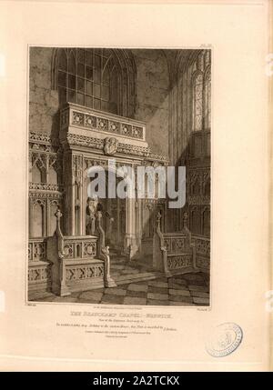 La chapelle Beauchamp : Warwick, vue de la porte d'entrée, Beauchamp, entrée Chapelle Collégiale de St Mary, Warwick, signé : C. del sauvages, Woolnoth, sc, publié par Longman & Co, fig. 6, Pl. III, p. 16, Wild, C. (del.) ; Woolnoth, William (sc.) ; Longman & Co., 1812 (publié), John Britton : Les antiquités architecturales de Grande-bretagne : représentés et illustré dans une série de vues, élévations, plans, coupes et détails de divers édifices anglais ancien : historique et descriptive avec comptes de chacune. Bd. 4. Londres : J. Taylor, 1807-1826 Banque D'Images