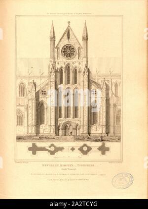 Beverley Minster, Yorkshire, transept sud, Beverley Minster à Beverley, East Riding of Yorkshire, signé : dessiné par A. Pugin, Etch'd par I. Le Keux ; publié par Longman & Co, fig. 41, p. 260 après, Charles Augustus Pugin, (dessin) ; Keux, John Le (eau-forte) ; Longman & Co., 1820 (publié), John Britton : Les antiquités architecturales de Grande-bretagne : représentés et illustré dans une série de vues, élévations, plans, coupes et détails de divers édifices anglais ancien : historique et descriptive avec comptes de chacune. Bd. 5. Londres : J. Taylor, 1807-1826 Banque D'Images