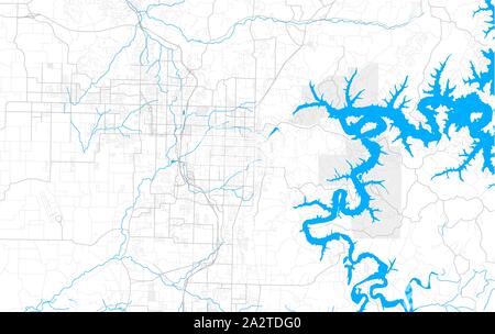 Détaillée riche région carte des vecteurs Rogers, Arkansas, USA. Modèle de carte pour la décoration. Illustration de Vecteur