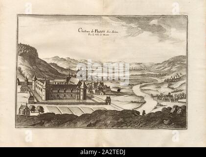 Chasteau Passy sur Seine, près de la ville de Mante, Passy Château près de Mantes-la-Jolie, fig. 63, 7e partie, après p. 70, Martin Zeiller : Topographia Galliae, de l'Oder, Contrafaitung vornehmbsten und Beschreibung der und dem bekantisten Oerter dans mächtigen und grossen Königreich Franckreich beedes eygner : auss Erfahrung und den Besten und berühmbtesten Scribenten underschiedlichen Spraachen dans aussgangen seyn dont auch auss erlangten- und Bericht von etlichen Relationen Jahren hero dans zusammengetragen richtige Ordnung und gebracht auff begehren zum Druck. verfertiget Bd. 3. "Frankfurt Banque D'Images