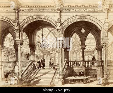 Vue en perspective de partie de Barristers' Library, bibliothèque de la Royal Courts of Justice à Londres sur le plan d'Alfred Waterhouse, Taf. XXVIII, après p. 24, Alfred Waterhouse : description générale de la conception : les tribunaux de la justice de la concurrence. Londres : imprimé par George E. Eyre et William Spottiswoode : Her Majesty's Stationery Office, 1867 Banque D'Images