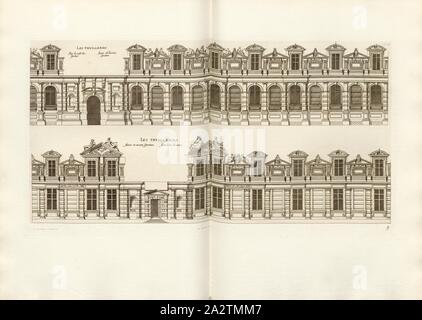 Les Thuilleries. Façade de la Coste des jardins et les Thuilleries face dans la cour, palais des Tuileries en France, signé : FD ; Imp. Lemercier et Cie, A. Lévy (éd.), fig. 27, T. 2. 26., Jacques Androuet du Cerceau, (del.) ; Faure-Dujarric, Pierre-Lucien (sc.) ; Lemercier (imp.) ; Levy, A. (éd.), 1868, Jacques Androuet du Cerceau, Hippolyte A. Destailleur : Les Plus Excellents Bastiments de France. Paris : A. Lévy, Libraire-Editeur, M DCCC LXVIII - M DCCC LXX. [1868-1870 Banque D'Images