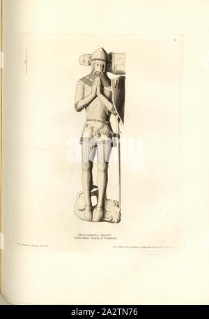 Effigie monumentale. Dans l'église abbatiale de Tewksbury, tombeau de St Marie la Vierge de l'église abbatiale à Tewkesbury, Gloucestershire, signé : dessiné et gravé par C.A. Stothard Jun, publié par C.A. Stothard Jun, fig. 82, 73, 58, après p. Stothard, Charles Alfred Jun. (dessiné, gravé et éditeur), Charles Alfred Stothard, Alfred John Kempe : Les effigies monumentales de Grande-bretagne : sélectionné dans nos cathédrales et églises, dans le but de réunir et de préserver des représentations correctes des meilleures illustrations historiques existe, à partir de la conquête normande pour le règne de Henri le huitième Banque D'Images