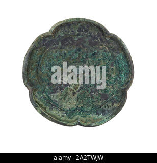 Miroir, bronze, diam. 4-1/4 in, Art asiatique Banque D'Images